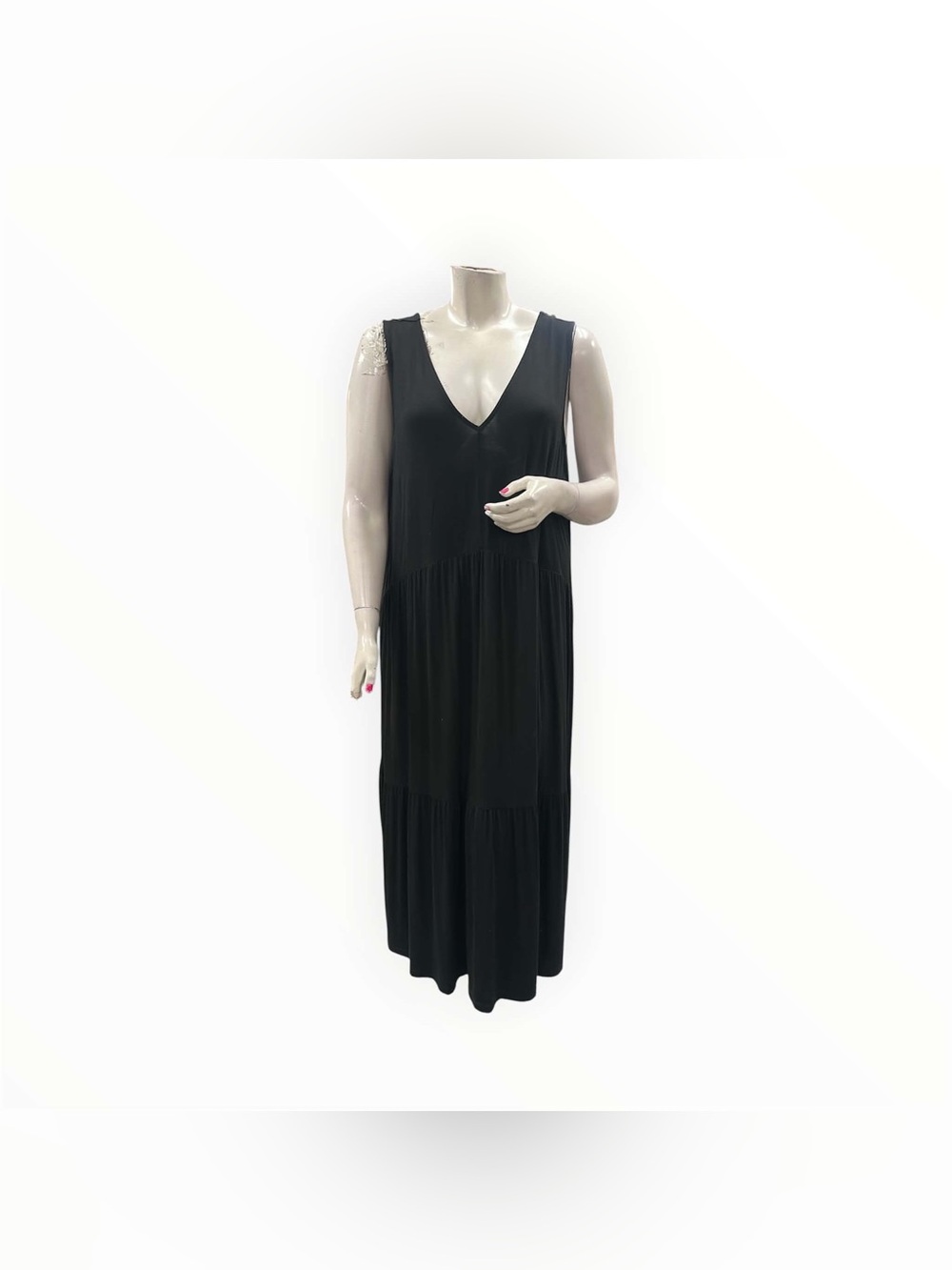 Penningtons Black Sleeveless V-Neck Tiered Maxi Dress Size 3X